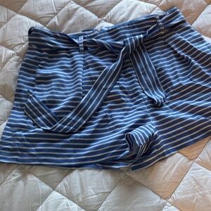 Guess Striped High Waist Shorts with Tie Belt